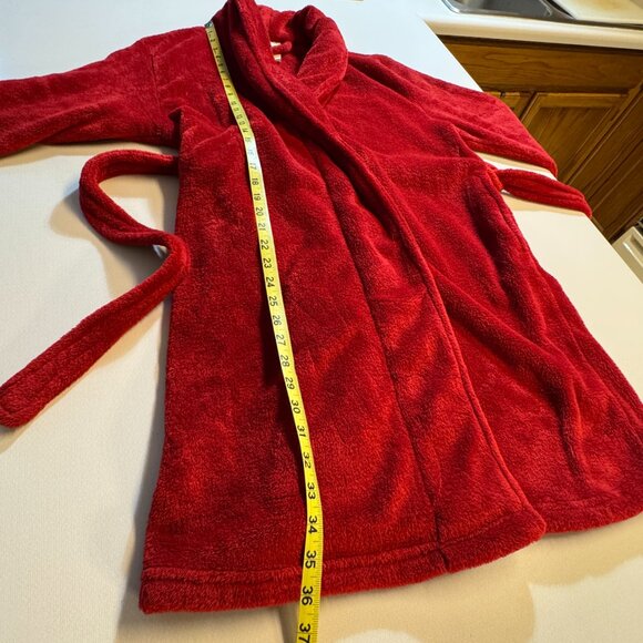 Blu Chic Lounge Robe Plush Red One Size Cozy Soft Pockets - Picture 8 of 9